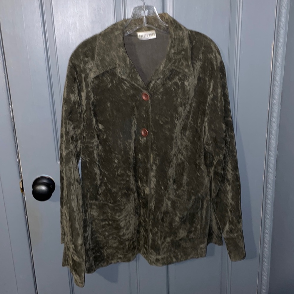 Suede Button Down Shirt - image 1